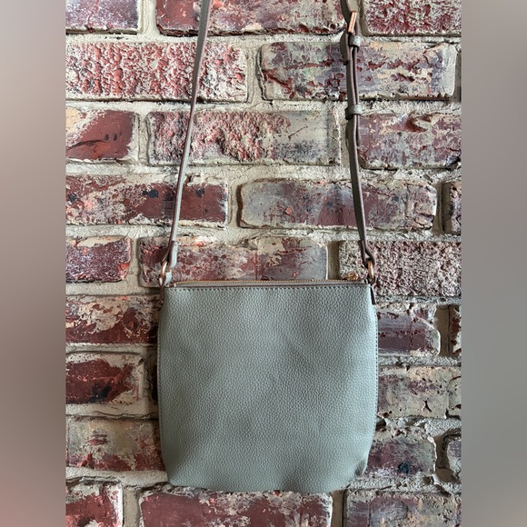 Anne Klein Crossbody Bag | Gray Faux Leather | Gold Hardware - Picture 3 of 3